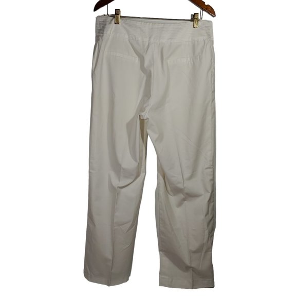 Cache Dress Pants Womens 10 White Flat-Front Suit Formal Office Hi-Rise Hi-Waist - Picture 3 of 6